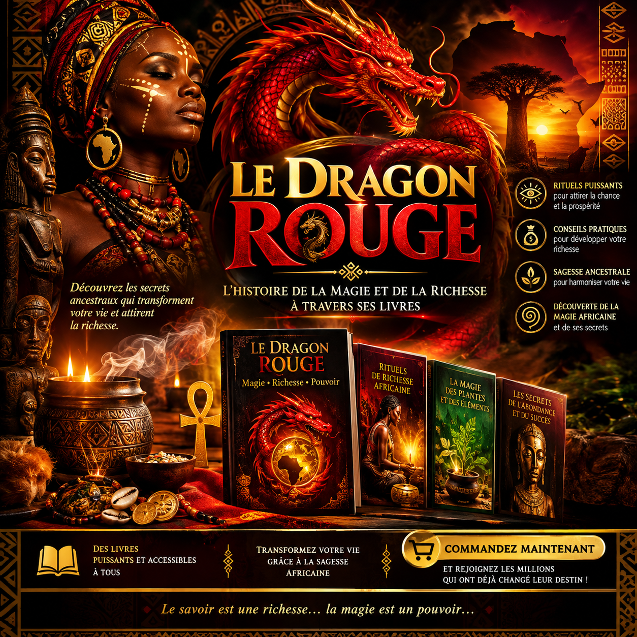 LE DRAGON ROUGE : histoire de la magie et de la richesse à travers ses livre